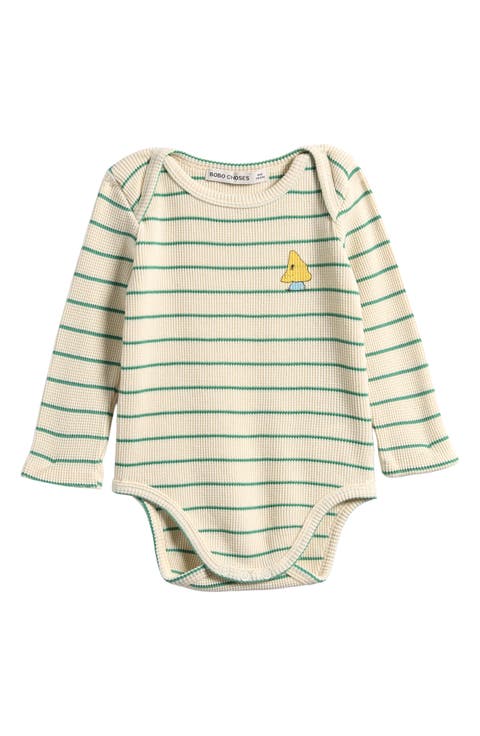Mush Monster Stripe Long Sleeve Bodysuit