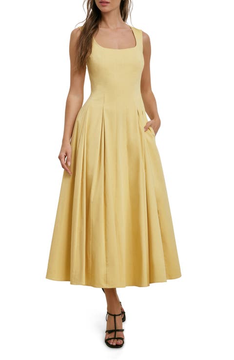 The Muse Floral Stretch Cotton Midi Dress