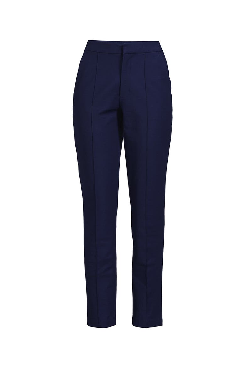 High Rise Bi Stretch Pintuck Pencil Ankle Pants, Alternate, color, Deep Sea Navy
