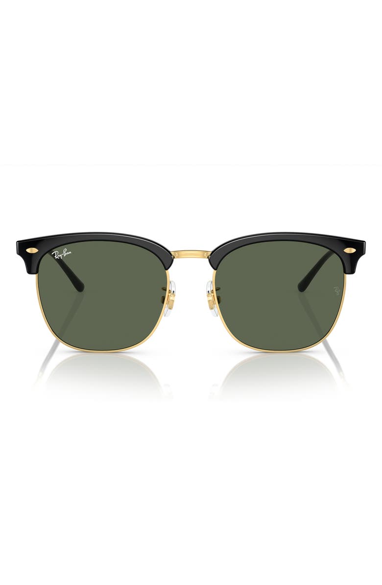 Ray-Ban 56mm Square Sunglasses, Main, color, Black On Arista / Dark Green