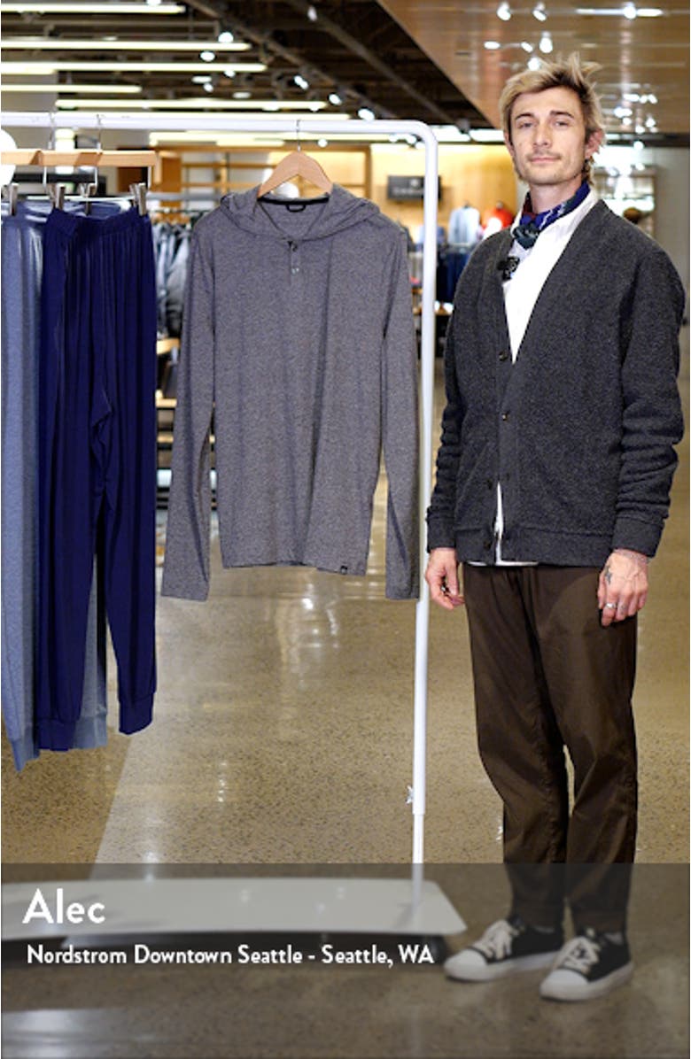 Black Fleck Henley Hoodie, sales video thumbnail