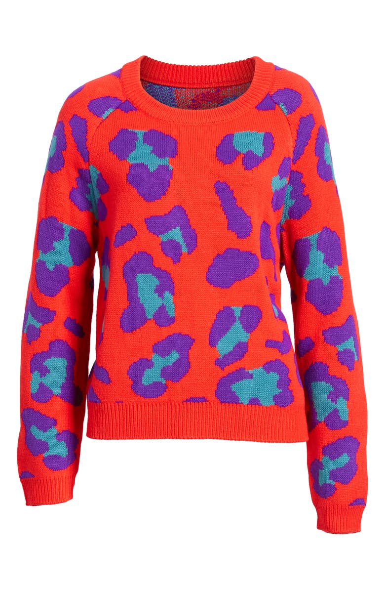 BLANKNYC Leopard Intarsia Sweater, Alternate, color, 