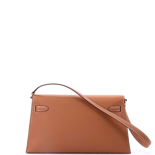 Pre-owned Hermes  Hermes Kelly Elan Shoulder Bag Madame In Gold