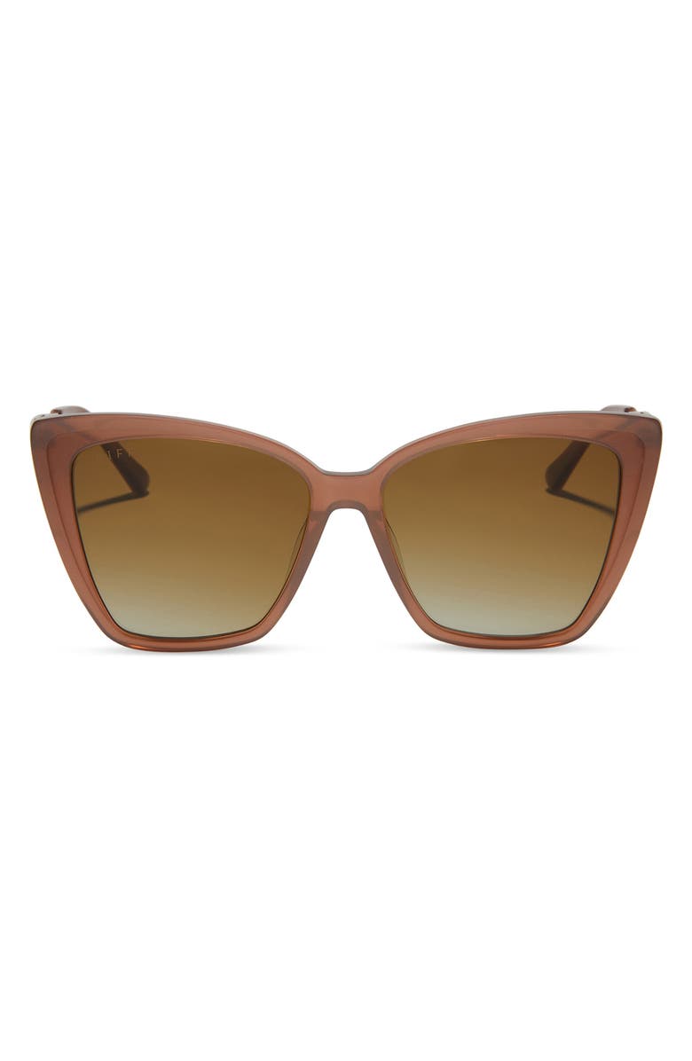 DIFF Becky II 56mm Polarized Cat Eye Sunglasses, Main, color, Brown