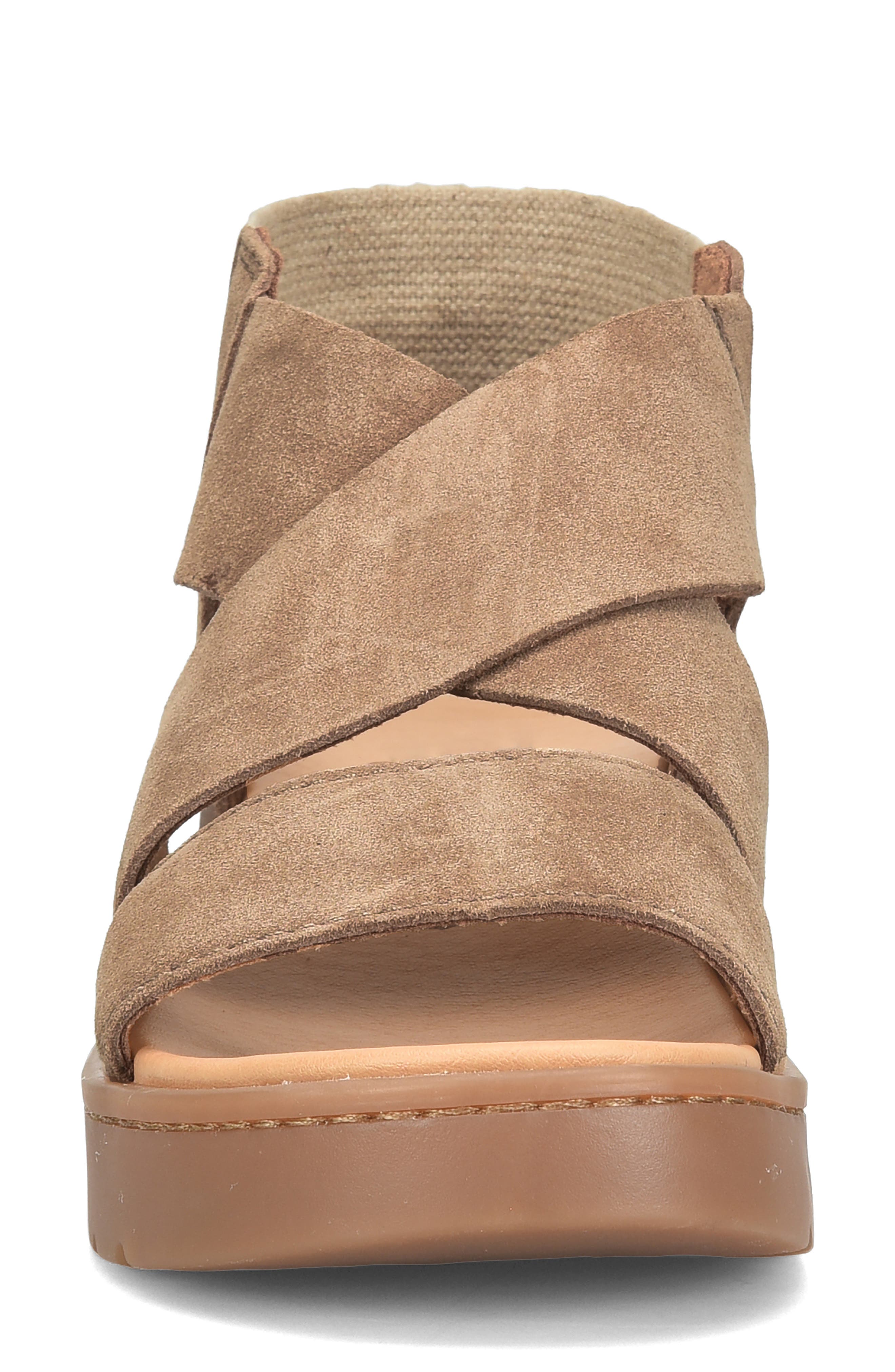 Børn Kirby Wedge Sandal, Alternate, color, Taupe Distressed