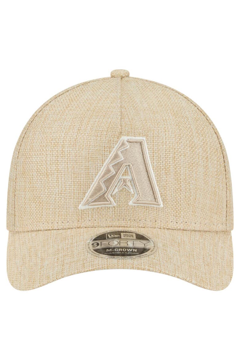 Men's New Era Beige Arizona Diamondbacks Cotton Weave M-Crown A-Frame 9FORTY Adjustable Hat, Alternate, color, Beige