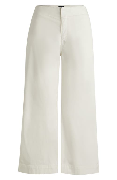 Hugo Boss Boss Orange Tahiana High Waist Wide Leg Pants In White