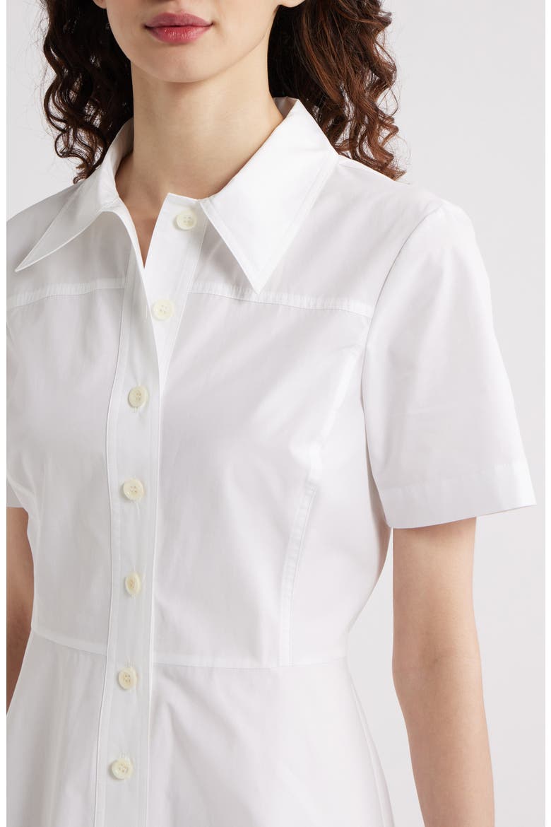 The Flare Mini Shirtdress, Alternate, color, WHITE