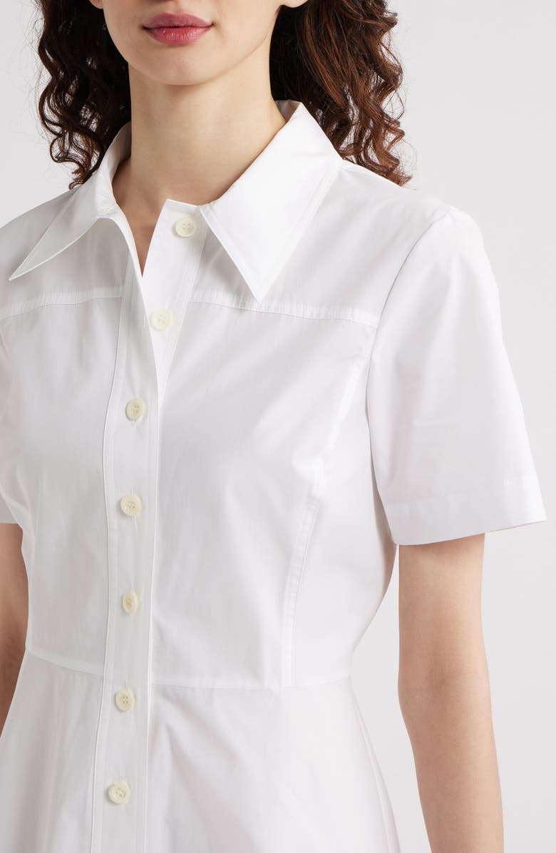 FRAME The Flare Mini Shirtdress, Alternate, color, White