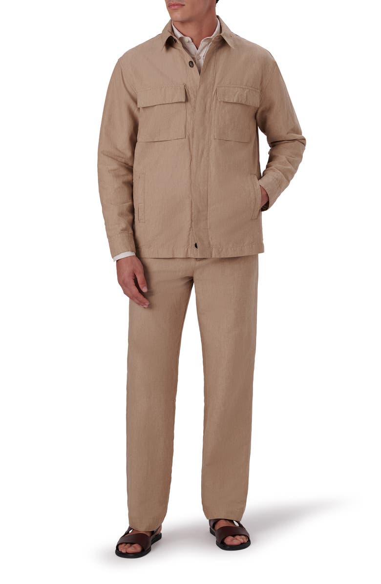 Bugatchi Linen Shirt Jacket, Alternate, color, 