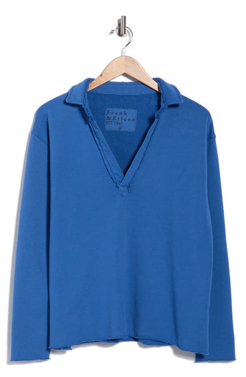 Frank & Eileen Patrick Johnny Collar T-shirt In Blue