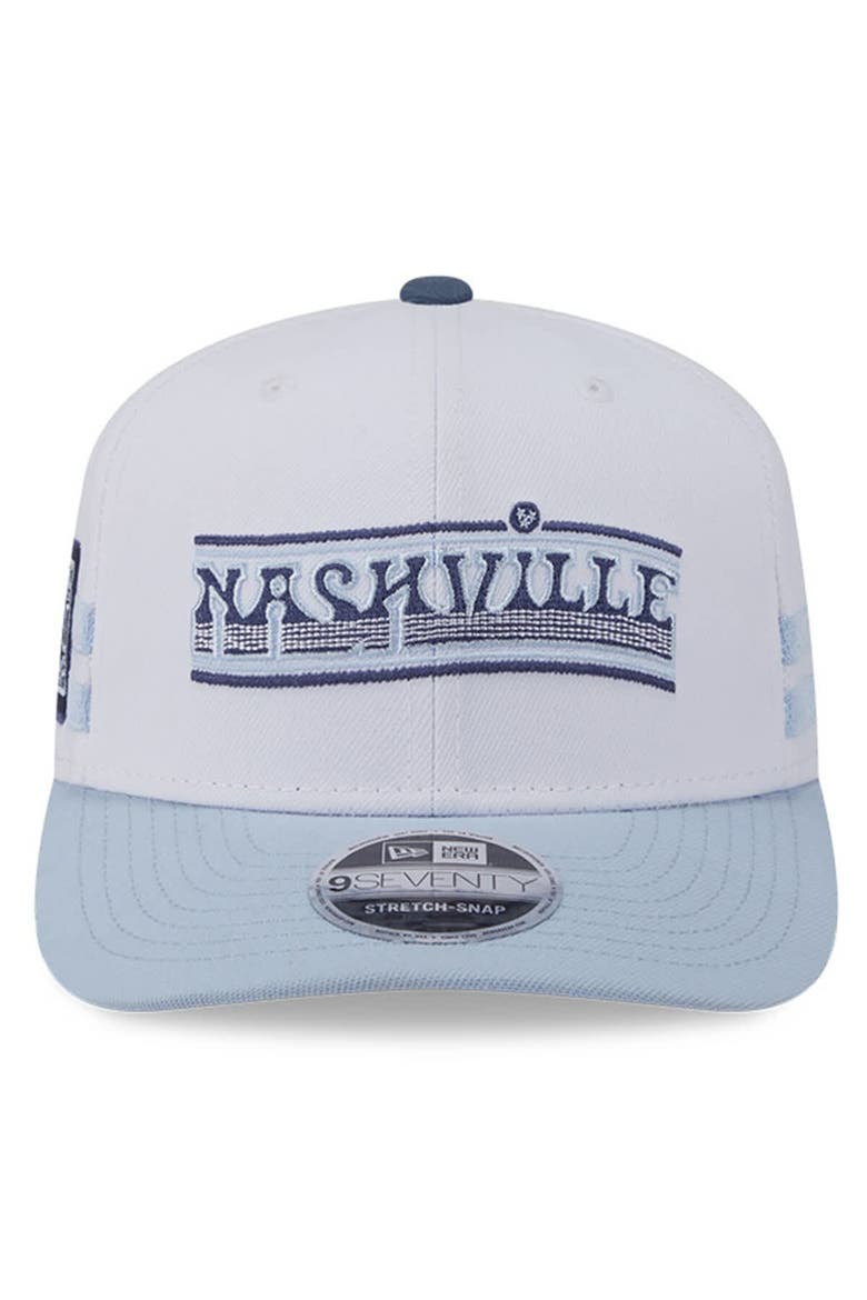 Men's New Era  White/Light Blue Nashville SC 2025 Third 9SEVENTY Stretch-Snap Hat, Alternate, color, White