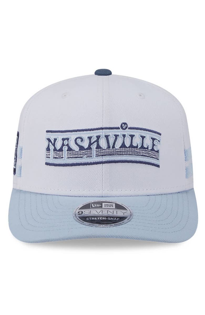 New Era Men's New Era  White/Light Blue Nashville SC 2025 Third 9SEVENTY Stretch-Snap Hat, Alternate, color, White
