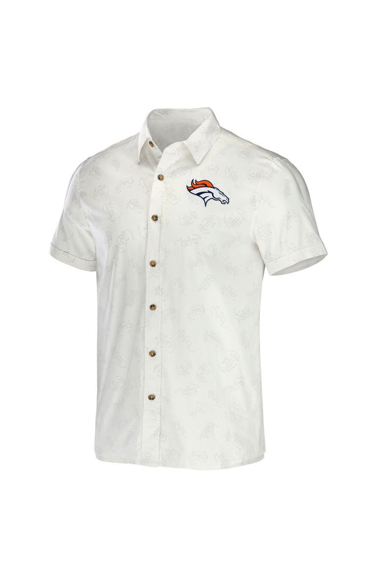 Men's NFL x Darius Rucker Collection by Fanatics White Denver Broncos Woven Button-Up T-Shirt, Alternate, color, White