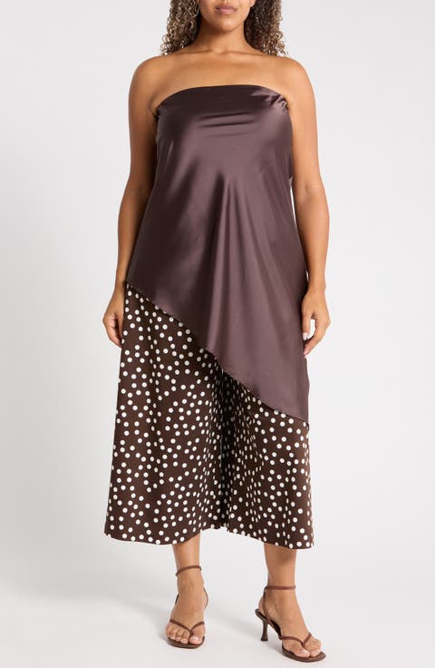 Asymmetric Strapless Tunic Top