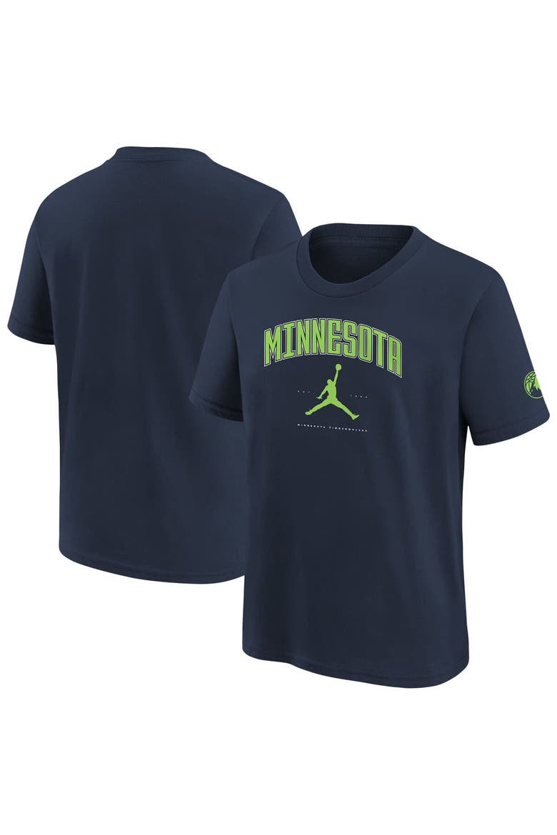 Youth Jordan Brand Navy Minnesota Timberwolves Essential Cities T-Shirt, Alternate, color, Navy