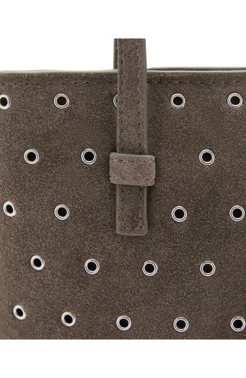 Mango Die-cut Leather Shopper Bag In Medium Brown