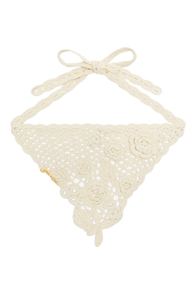 Crochet Head Scarf, Alternate, color, EGRET