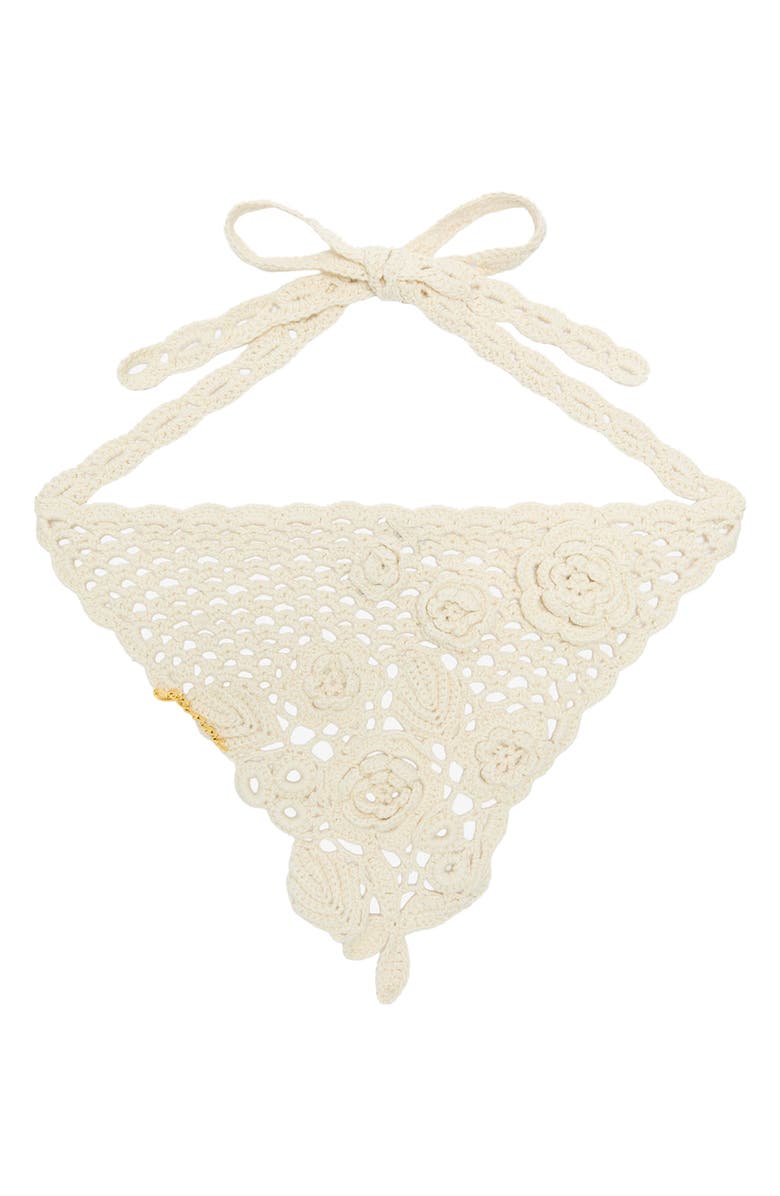 Ganni Crochet Head Scarf, Alternate, color, 