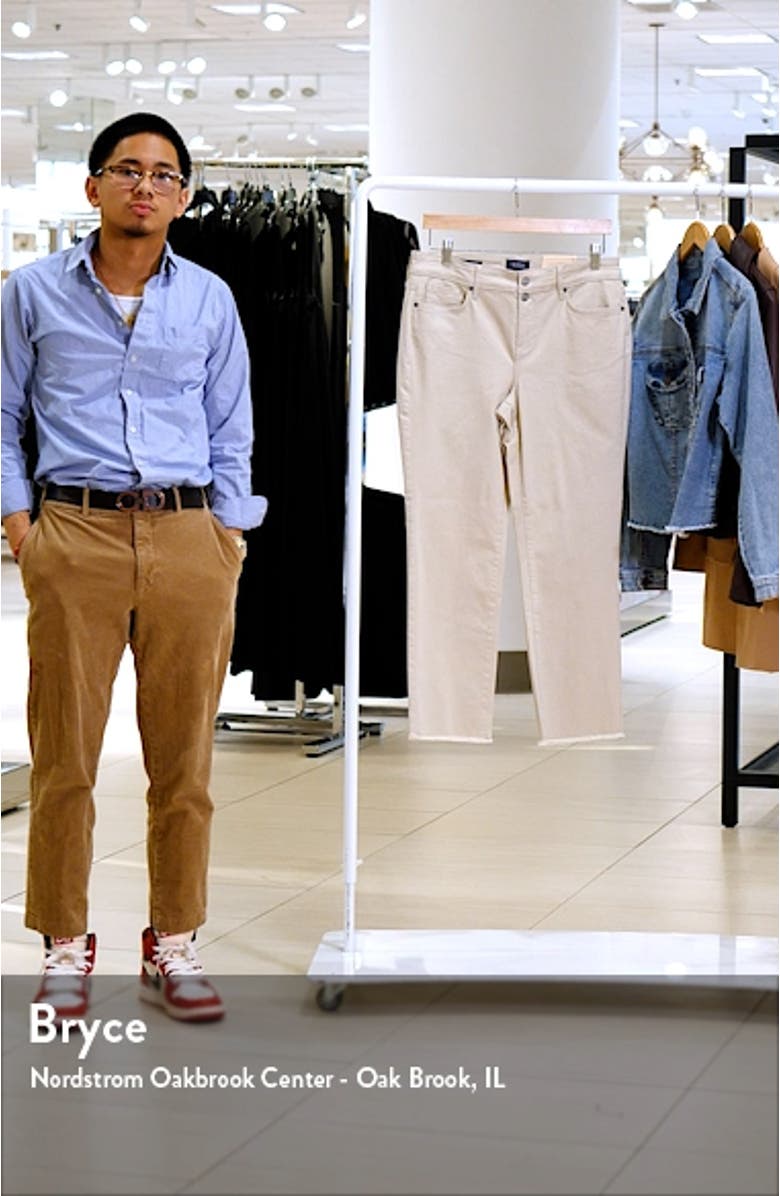 Marilyn Frayed Two-Button Ankle Straight Leg Jeans, sales video thumbnail
