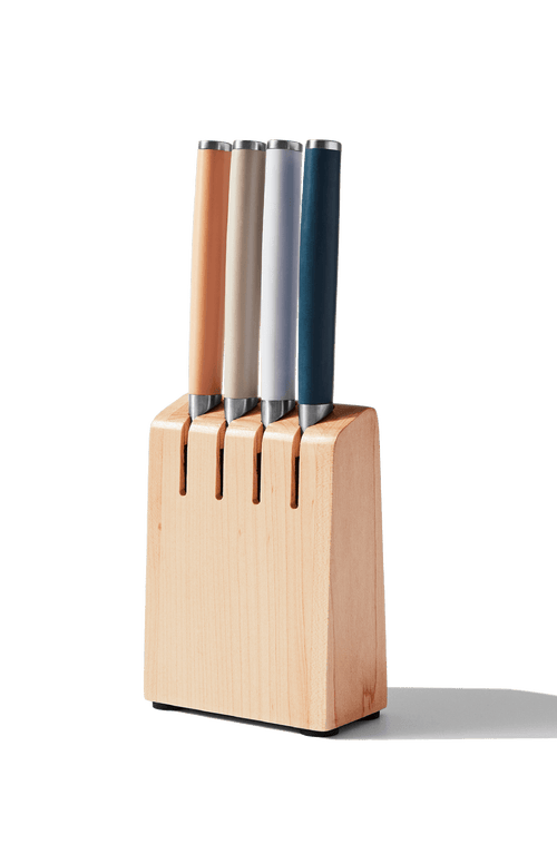 Material Matte Stainless Steel Set Of 4 Table Knives And Holder In Willow