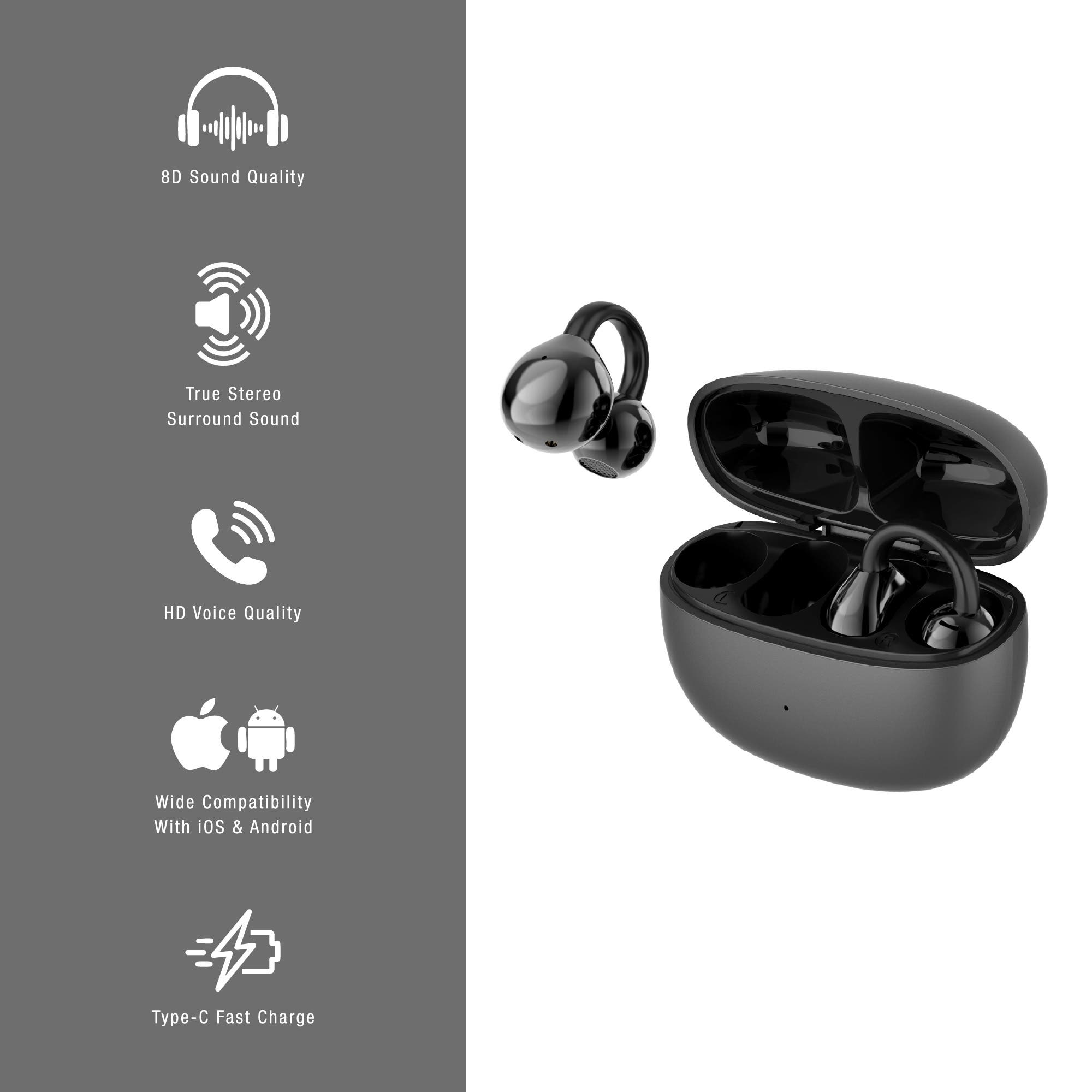 PURSONIC Ultimate Travel Essentials Bundle - Wireless Earbuds, Purtag Tracker & Memory Foam Travel Pillow Set, Alternate, color, Black