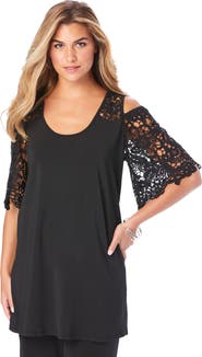 Roaman's Cold Shoulder Ultrasmooth® Fabric Tunic
