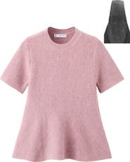 MANGO Short Sleeve Peplum Sweater