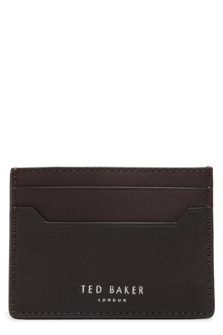 Cavendish Leather Card Case, Main, color, DARK BROWN