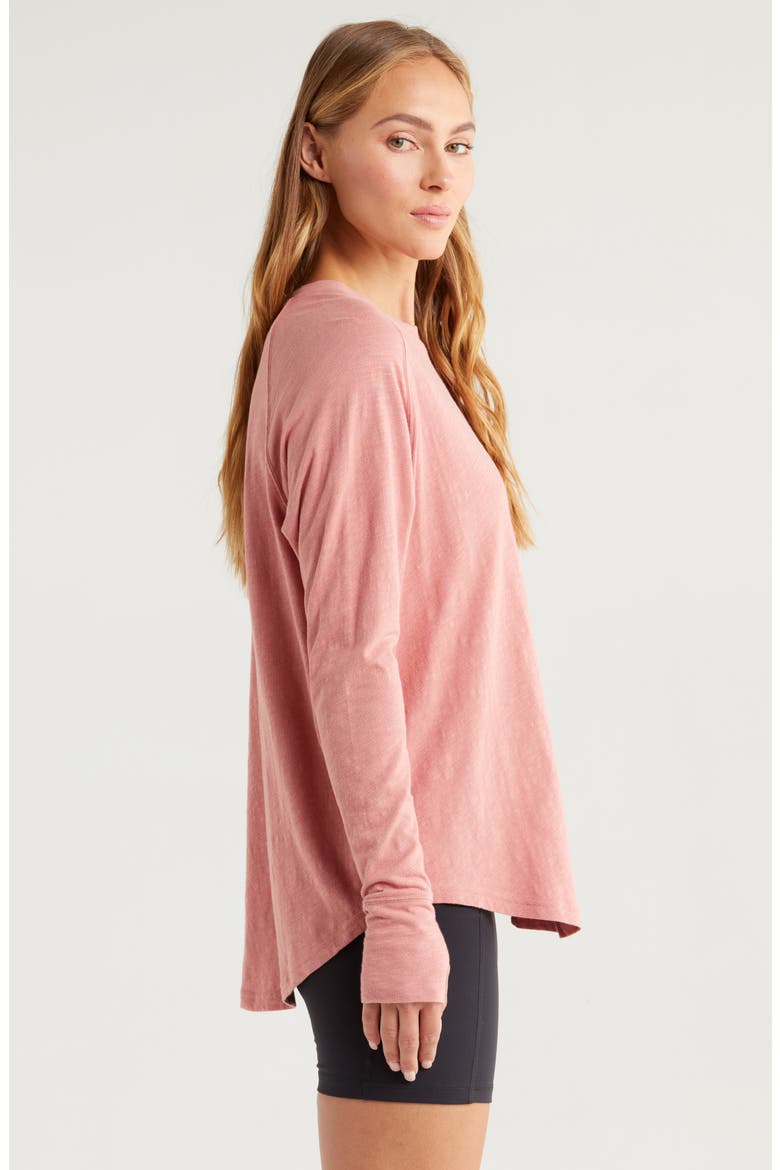 Relaxed Washed 2.0 Long Sleeve Slub Tee, Alternate, color, PINK DESERT