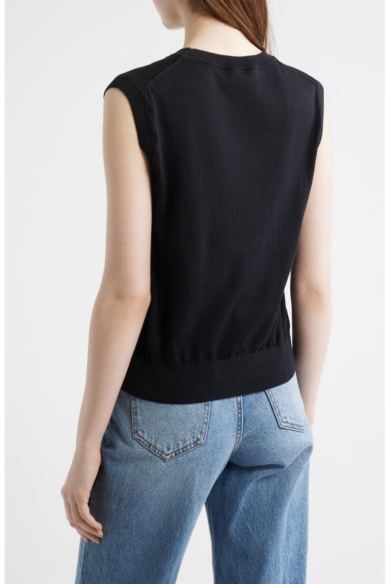 Pullover Cotton Sweater Vest, Alternate, color, BLACK