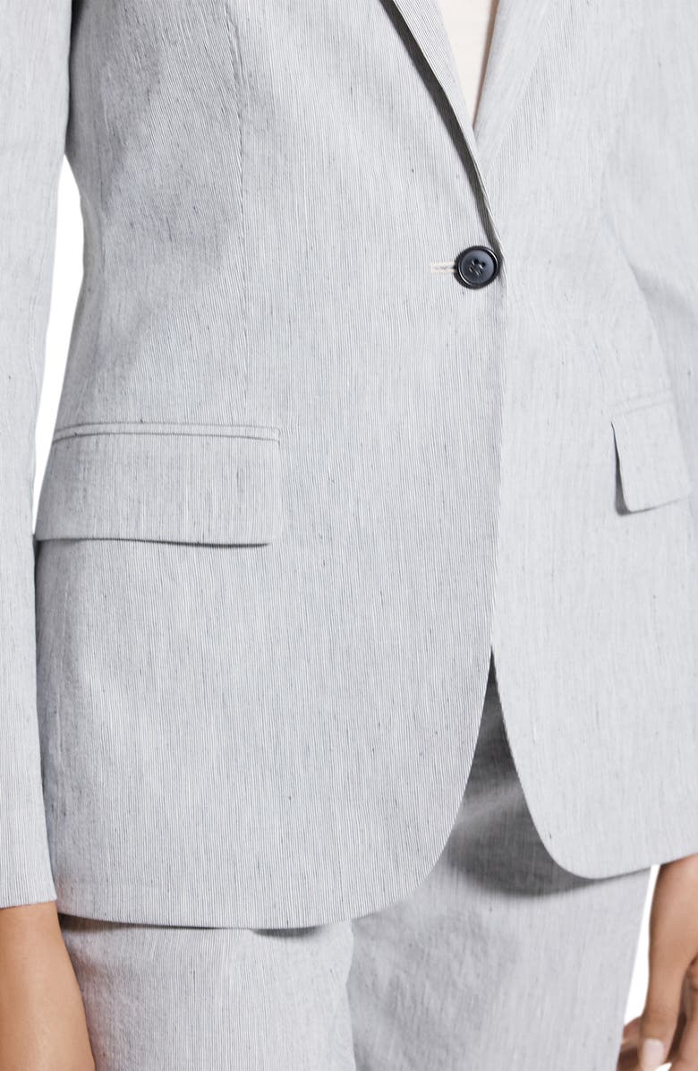 Theory Staple Linen Blend Blazer, Alternate, color, Black Multi