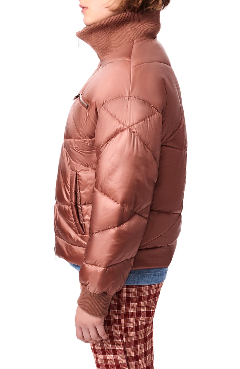 BERNIE Abstract Quilted Short Puffer Jacket, Alternate, color, Rich Copper