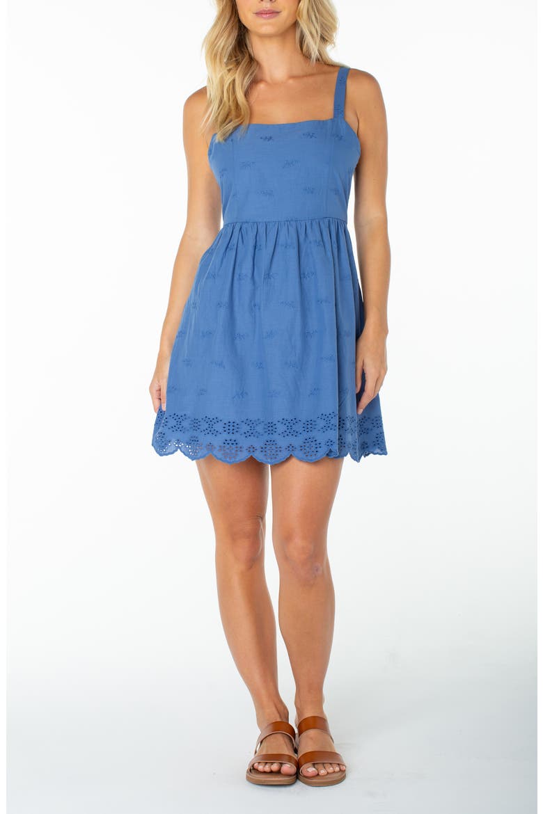 Clearwater Embroidered Minidress, Main, color, DUTCH BLUE