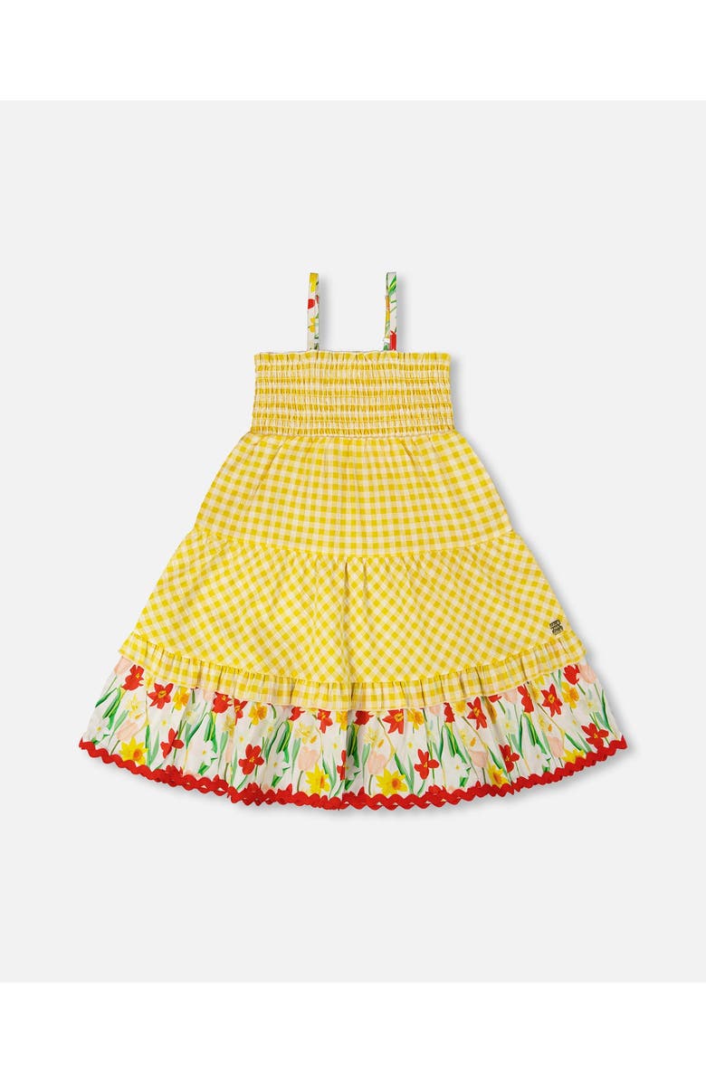 Deux par Deux Sleeveless Daffodil Gingham Sundress, Main, color, Yellow Gingham