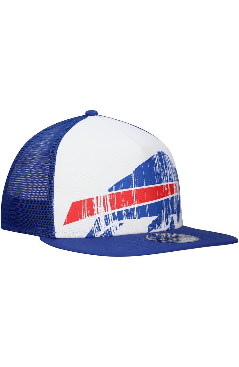 New Era Men's New Era White/Royal Buffalo Bills Distressed 9FIFTY A-Frame Snapback Hat, Alternate, color, White