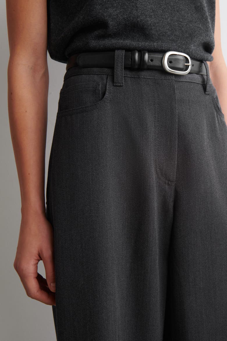 Regular Wool-Blend Wide-Leg Pants, Alternate, color, BLACK