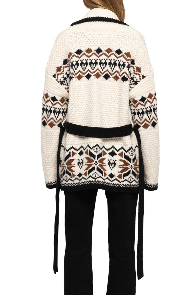 Erra Tie Waist Wool & Cashmere Cardigan, Alternate, color, VANILLE