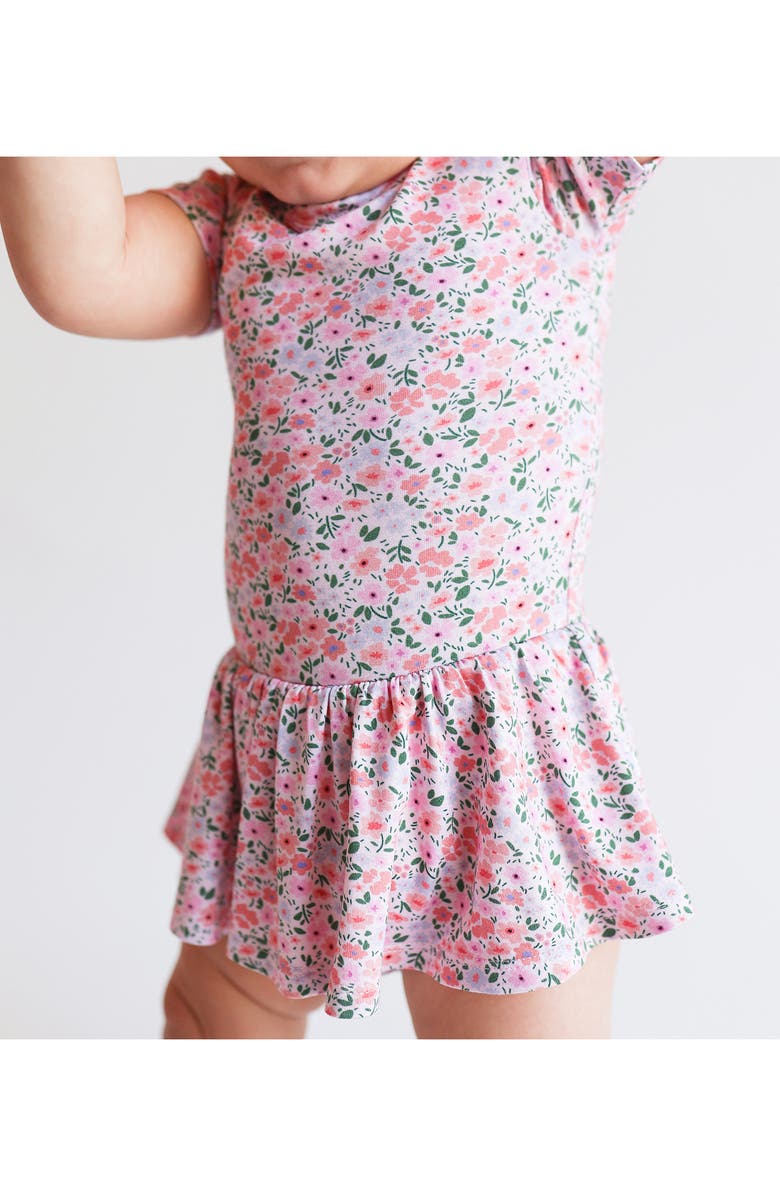 Posh Peanut Liana Floral Skirted Bodysuit, Alternate, color,