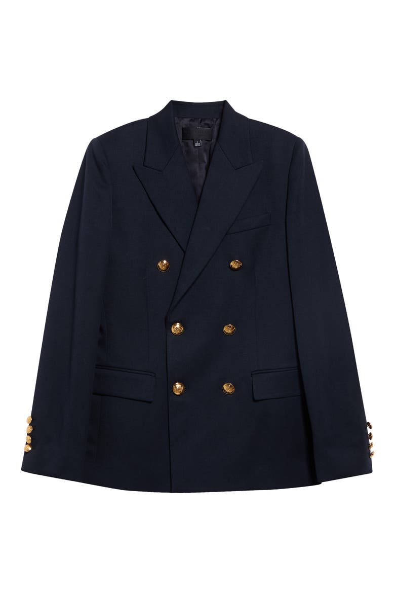 Bruni Double Breasted Virgin Wool Jacket, Main, color, MIDNIGHT