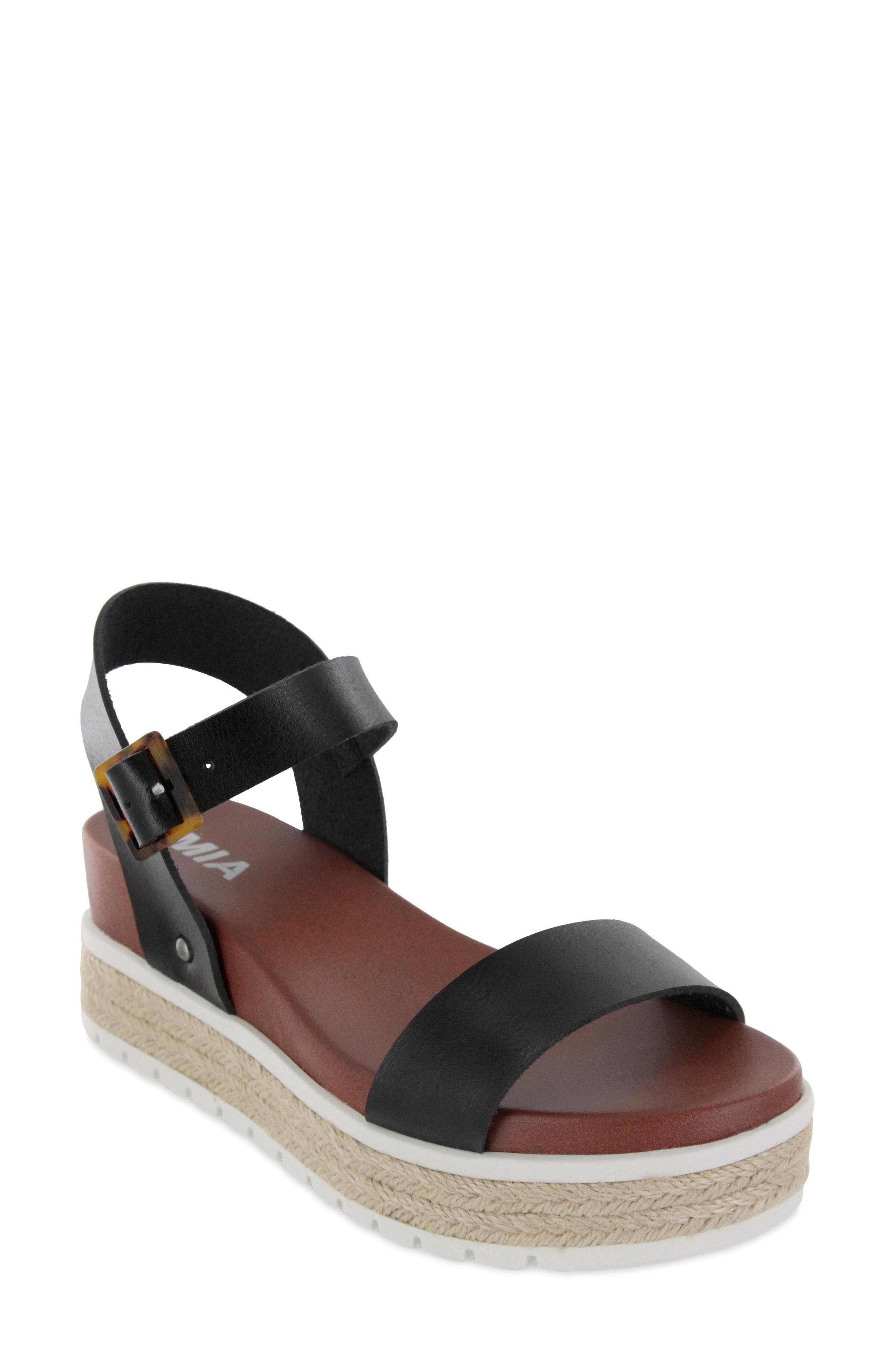 MIA Kiera Espadrille Platform Sandal, Main, color, Black