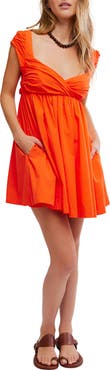 Free People Raven Open Back Babydoll Minidress