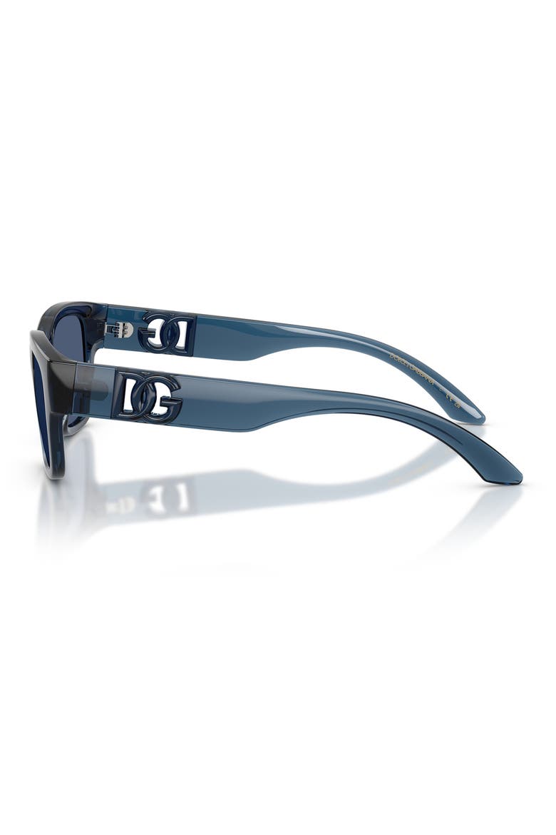 Kids' 50mm Rectangular Sunglasses, Alternate, color, TRANSPARENT BLUE / DARK BLUE