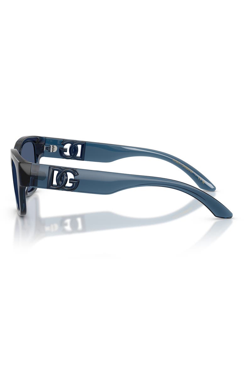 Dolce&Gabbana Kids' 50mm Rectangular Sunglasses, Alternate, color, Transparent Blue / Dark Blue
