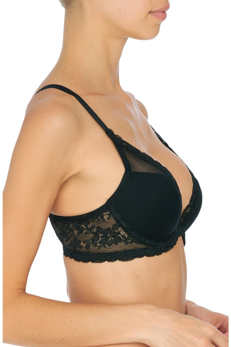 Luxe Plunge T-Shirt Bra, Alternate, color, BLACK