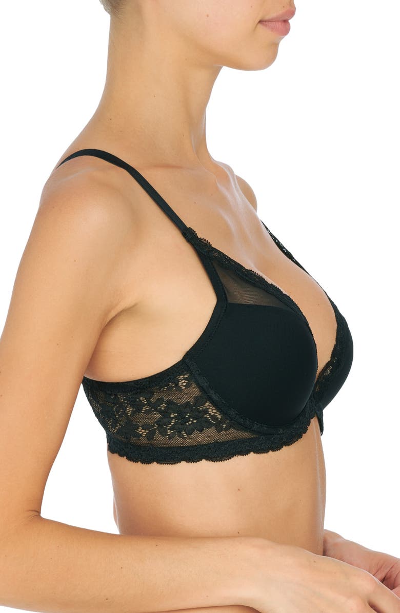 Natori Luxe Plunge T-Shirt Bra, Alternate, color, Black