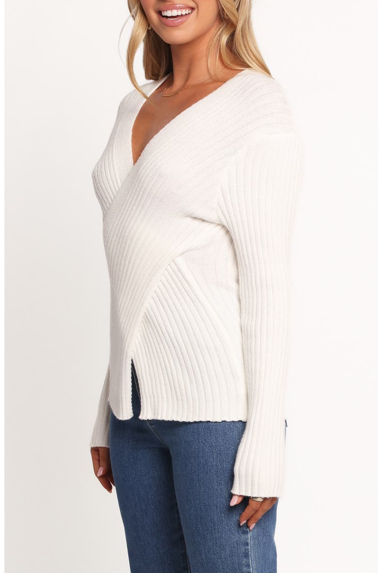 Hannon Crossover Rib Sweater, Alternate, color, WHITE