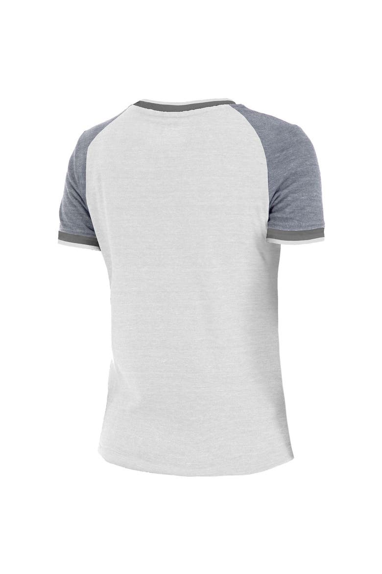Women's New Era White/Gray Houston Texans Training Camp Raglan V-Neck T-Shirt, Alternate, color, White