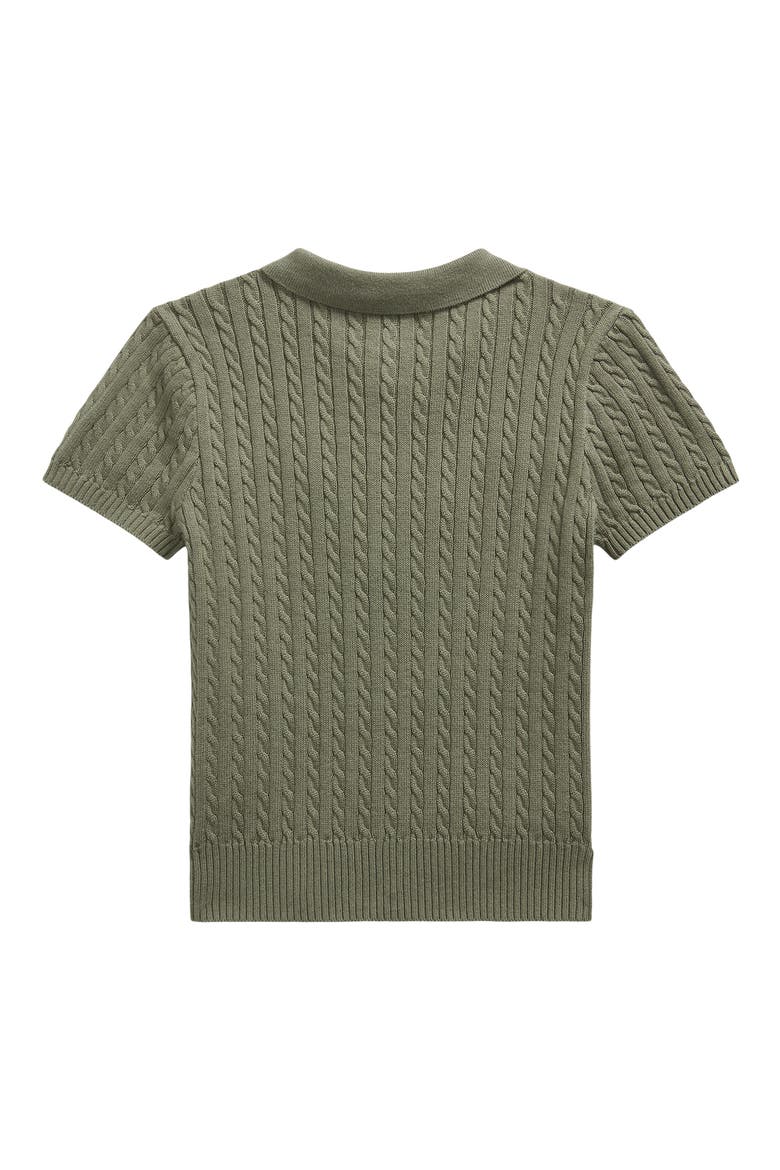 Kids' Cable Knit Cotton Polo, Alternate, color, GREEN