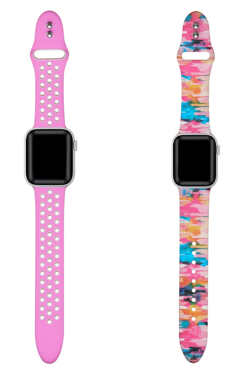 The Posh Tech Assorted 2-Pack Silicone Apple Watch<sup>®</sup> Watchbands, Alternate, color, Assorted